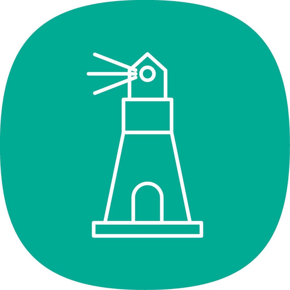 Lighthouse Line Curve Icon vector