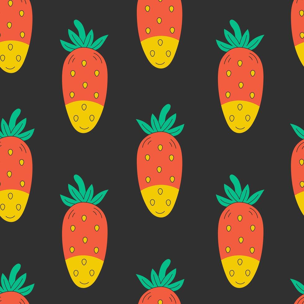 Strawberry vintage seamless pattern vector