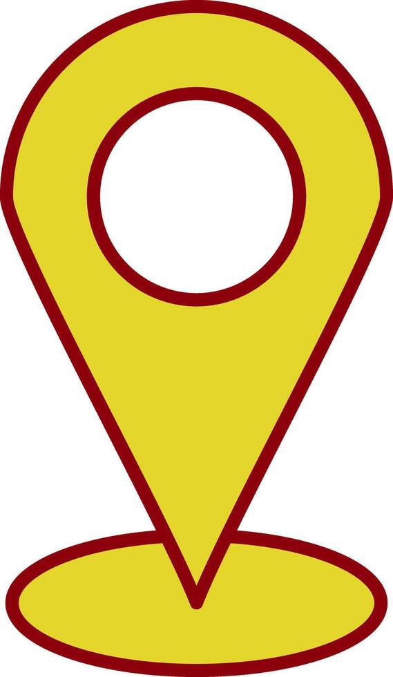 Starred Location Line Two Color Icon vector