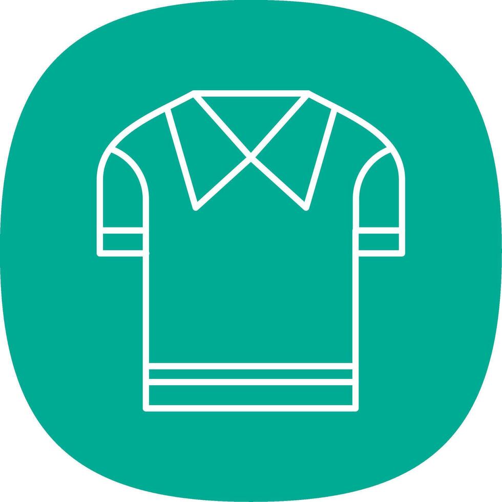 Casual Shirt Line Curve Icon vector