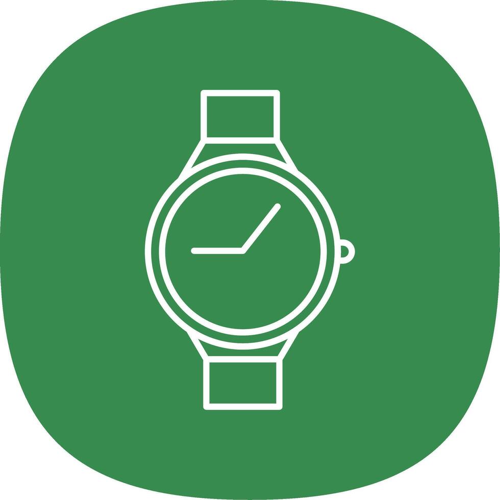 Casual Watch Line Curve Icon vector