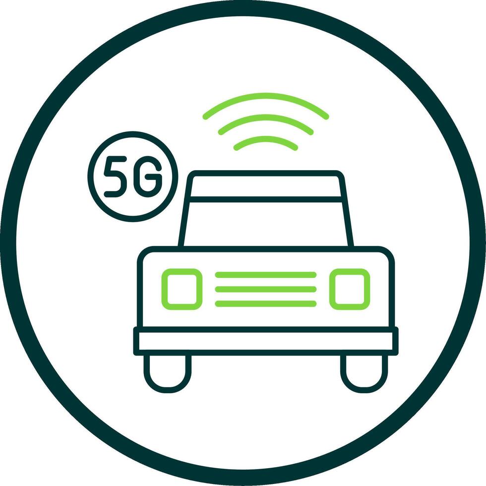 Smart Car Line Circle Icon vector