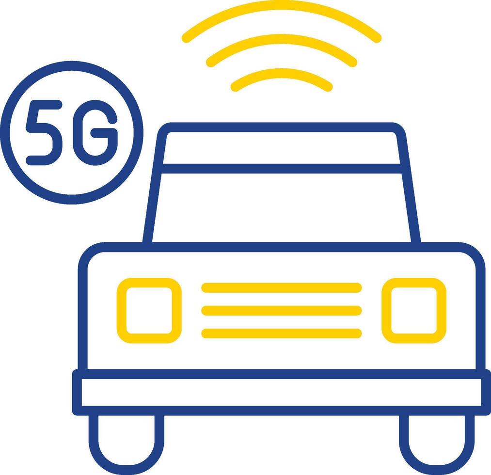 Smart Car Line Two Color Icon vector