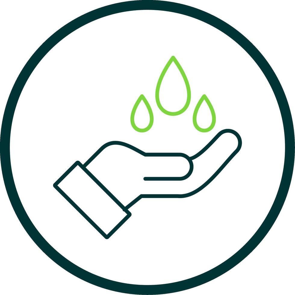Save Water Line Circle Icon vector