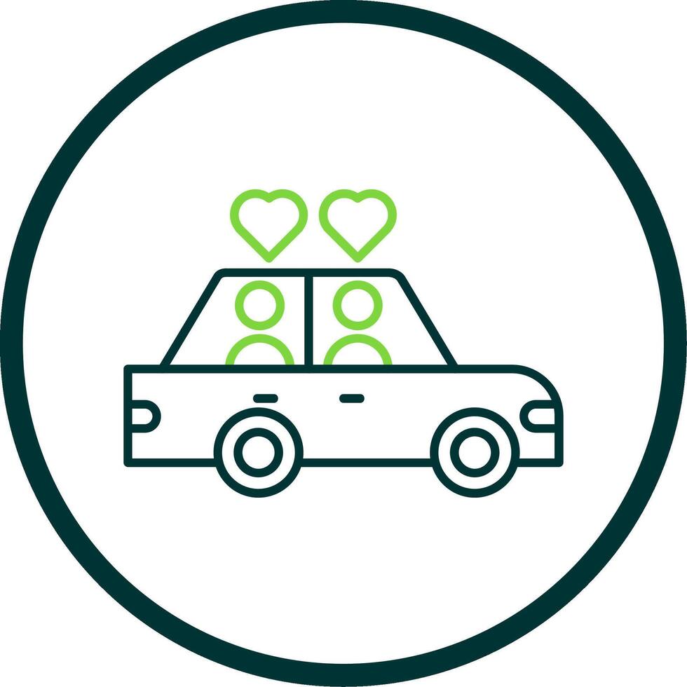Wedding Car Line Circle Icon vector