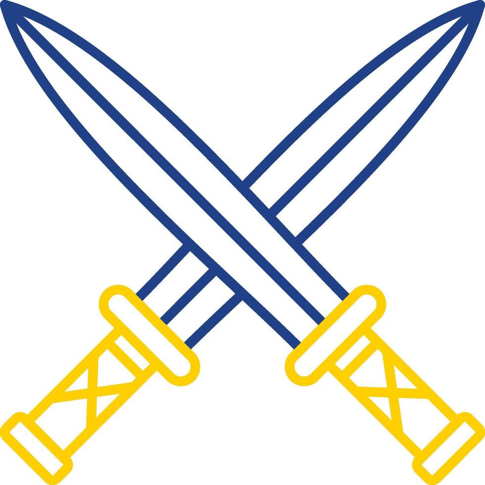 Two Swords Line Two Color Icon vector