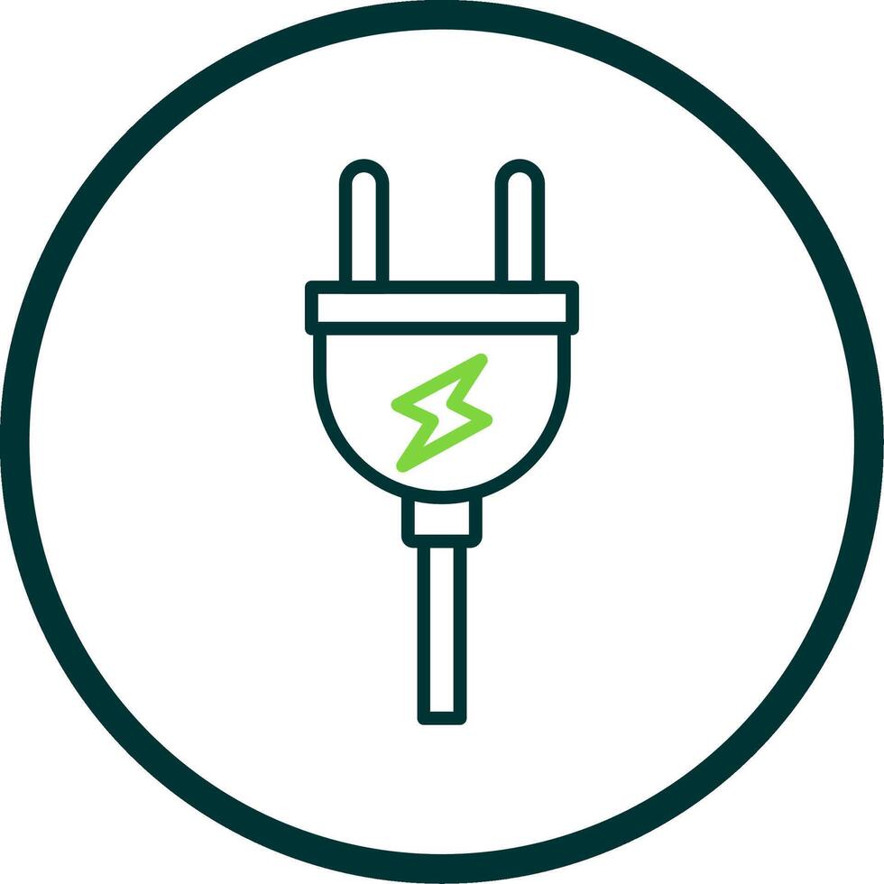 Plug Line Circle Icon vector
