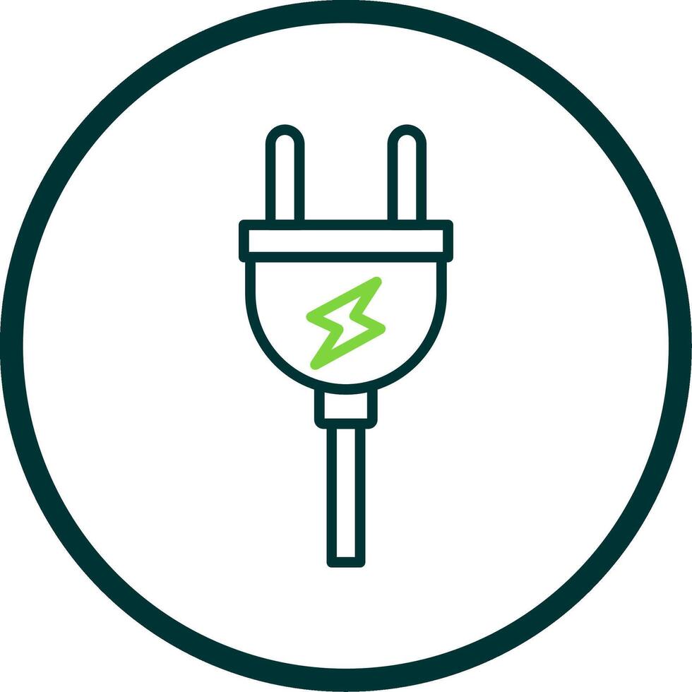 Plug Line Circle Icon vector