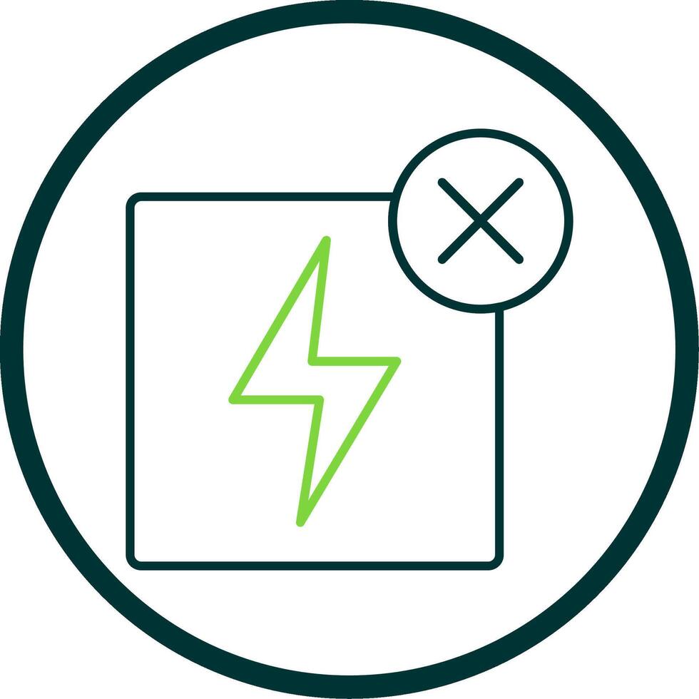 No Electricity Line Circle Icon vector