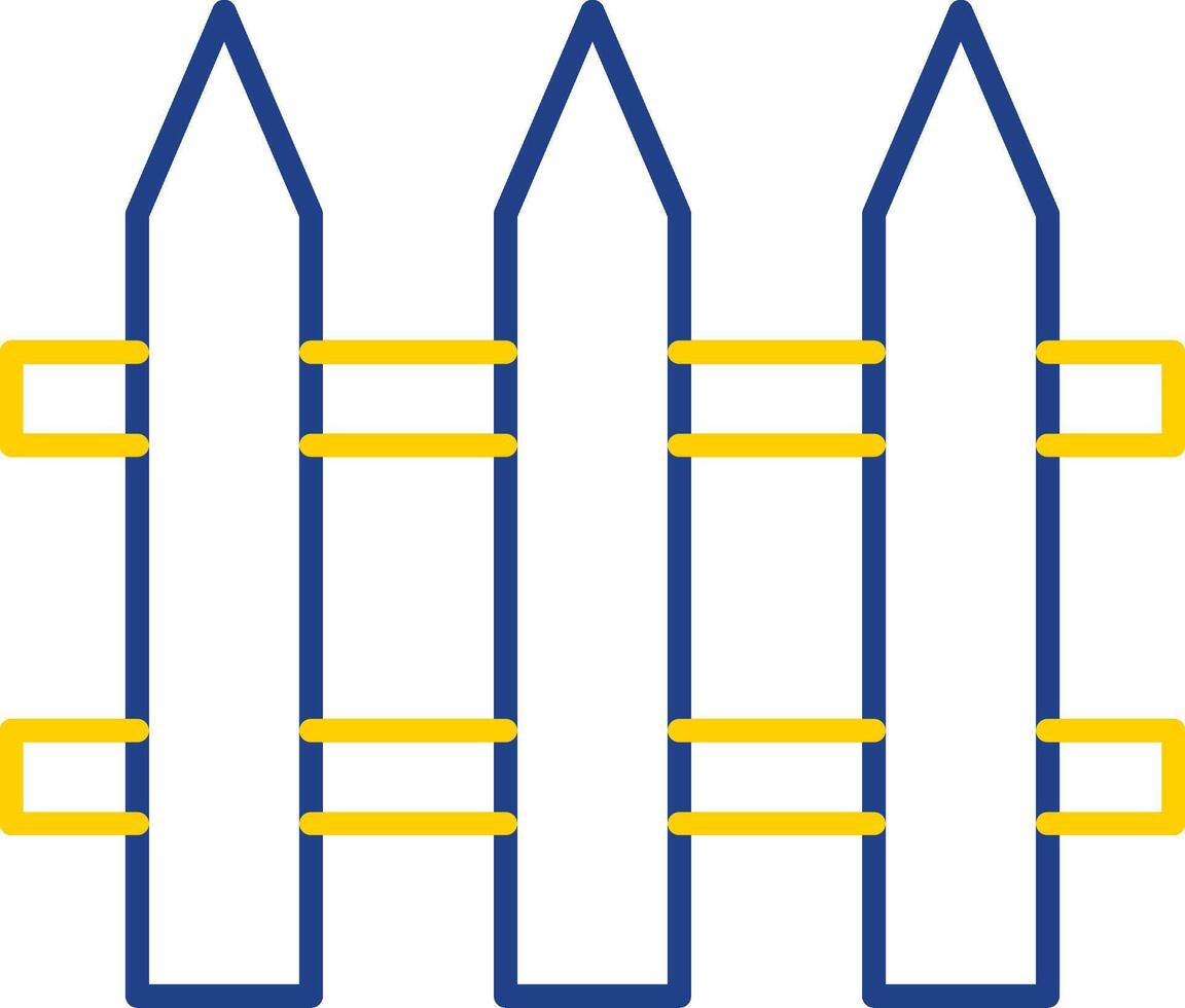 Fencing Line Two Color Icon vector