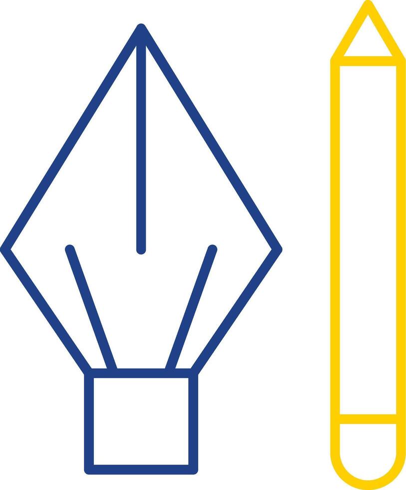 icono de línea de lápiz de dos colores vector
