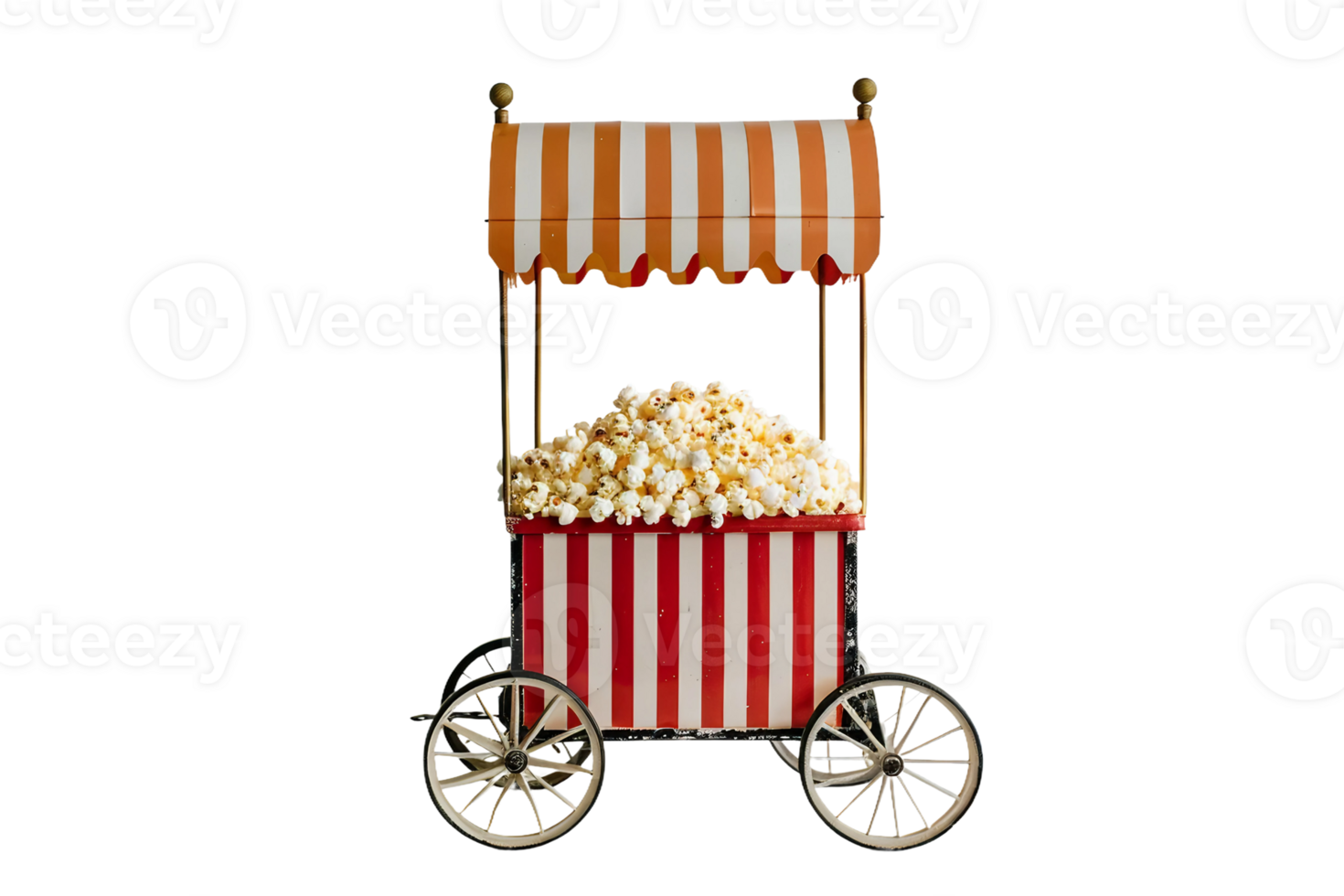 Popcorn Cart Delight On Transparent Background. png
