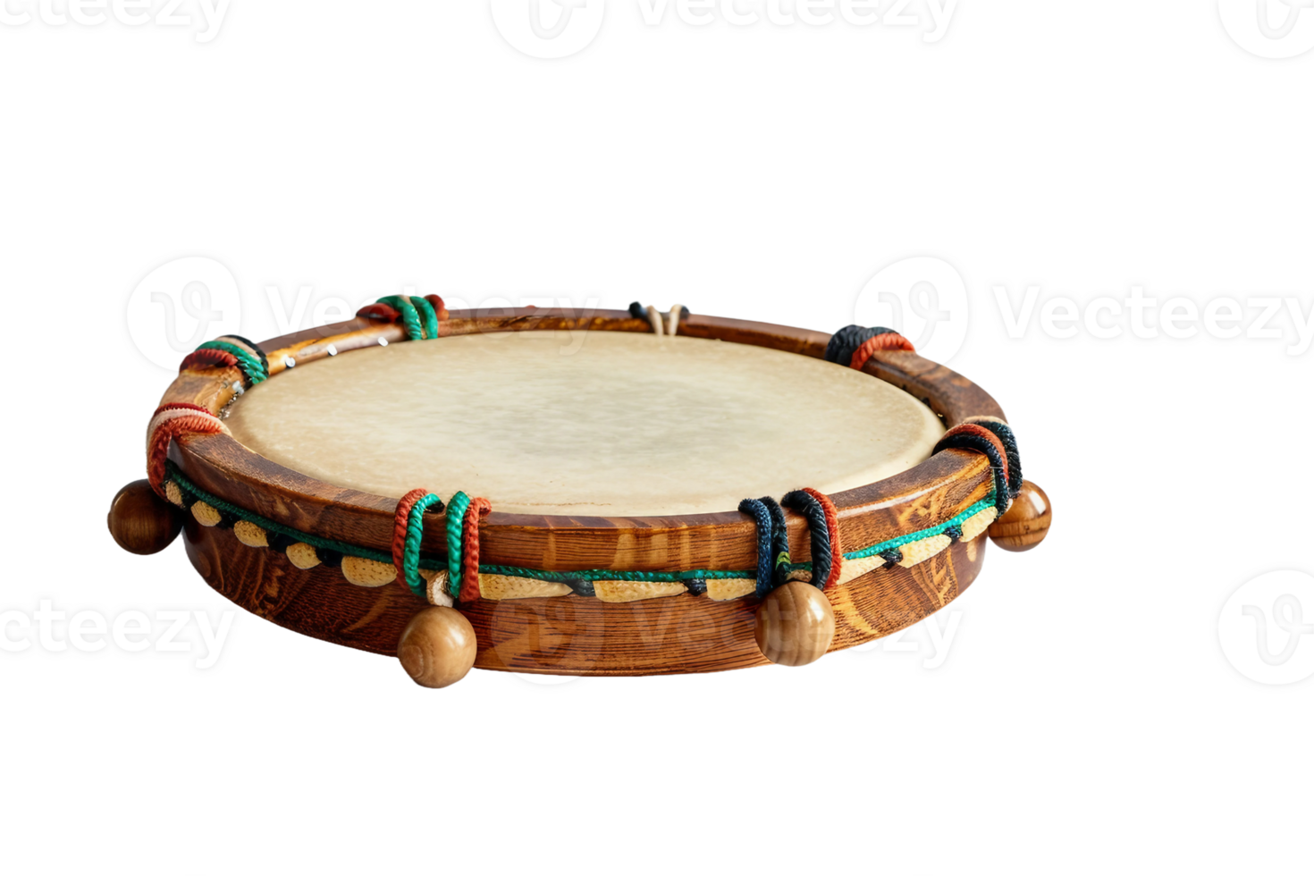Musicians with Tambourine On Transparent Background. png