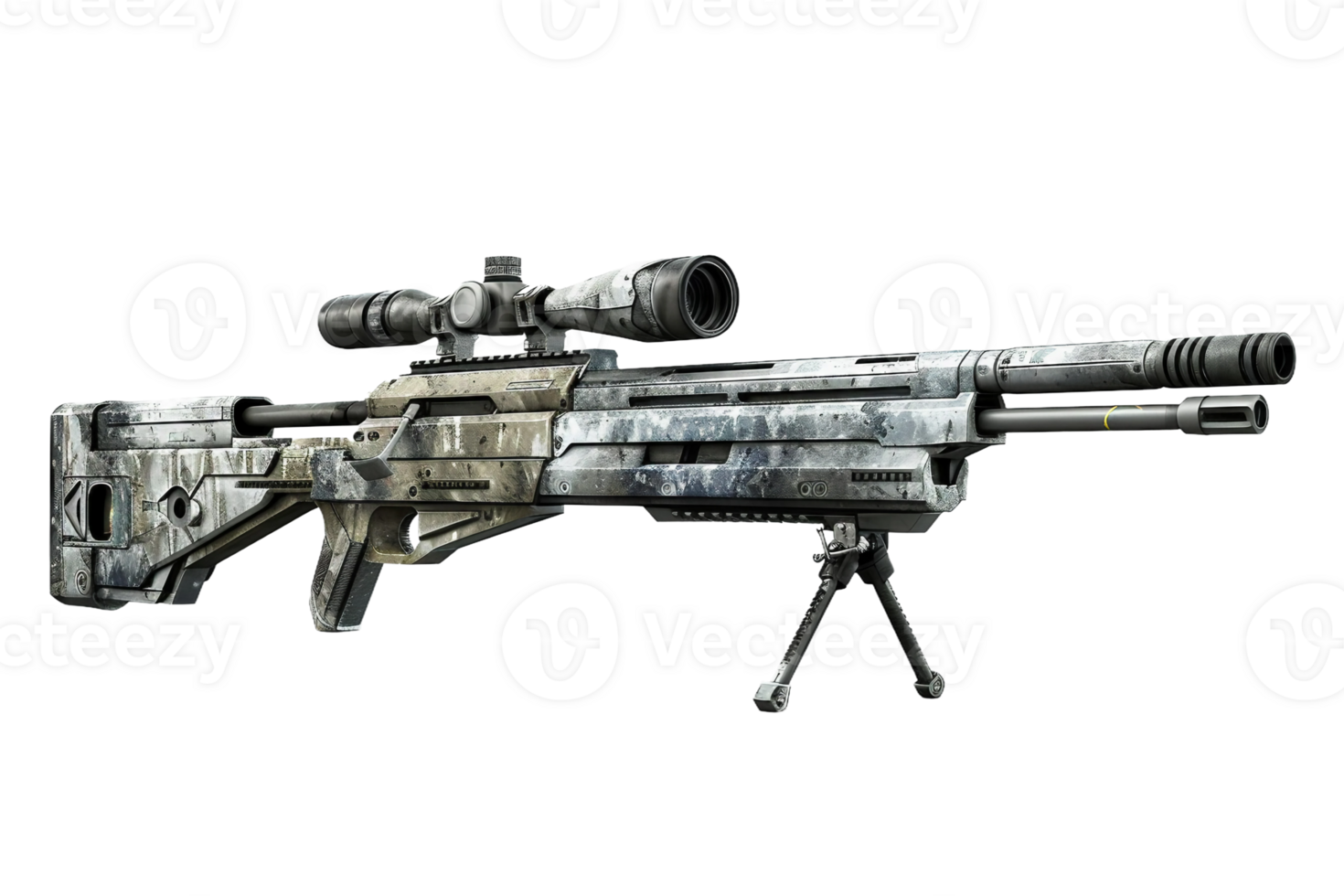 Sniper Rifle On Transparent Background. png