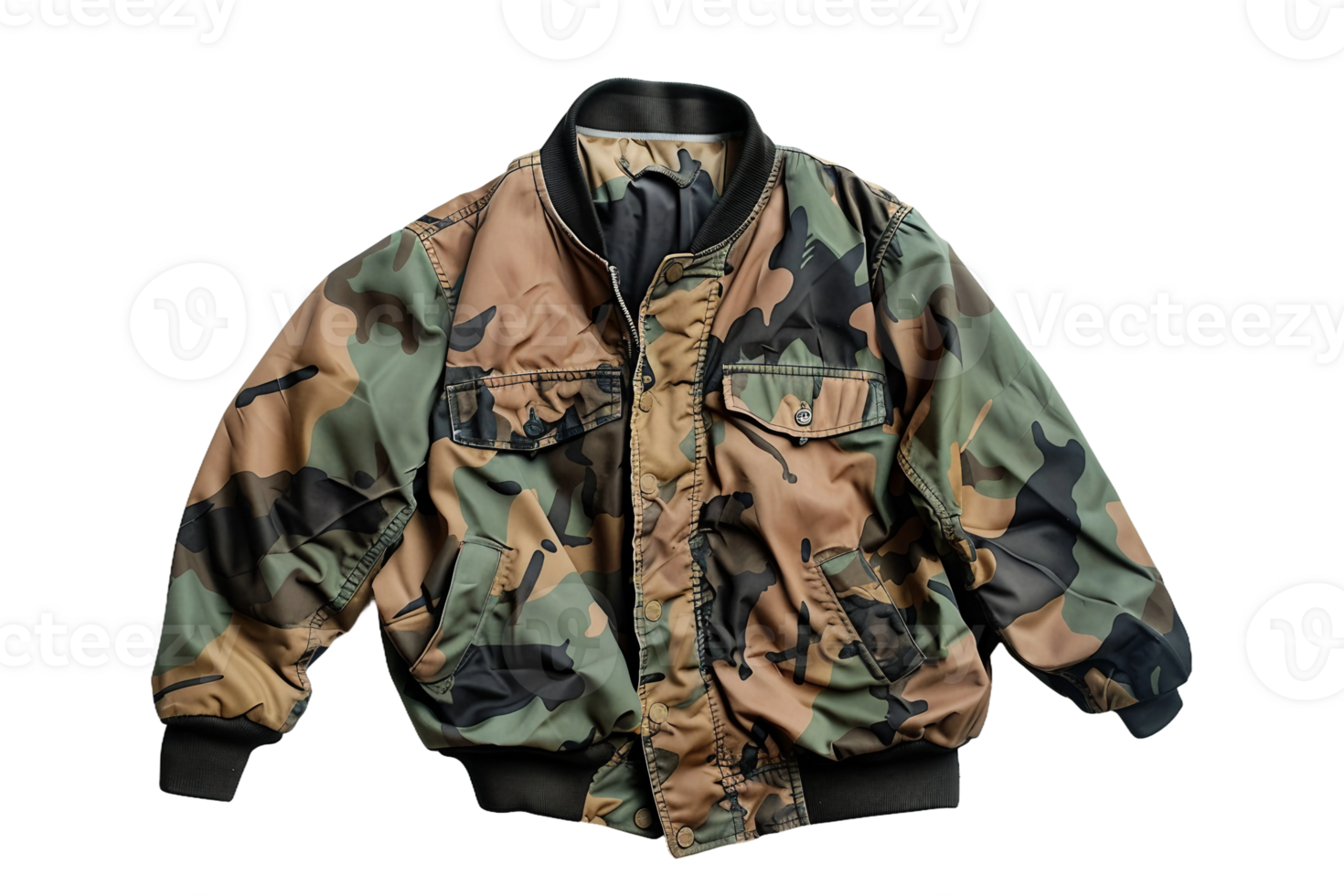 Camouflage Jacket On Transparent Background. png