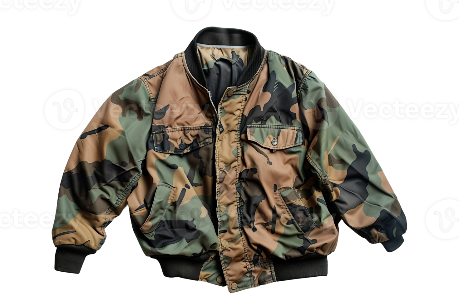 Camouflage Jacket On Transparent Background. png