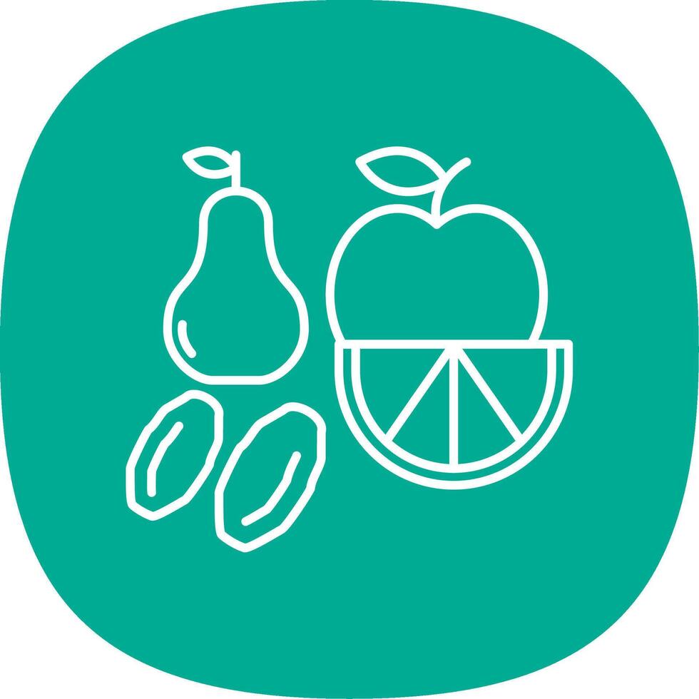 Fruit Line Curve Icon vector