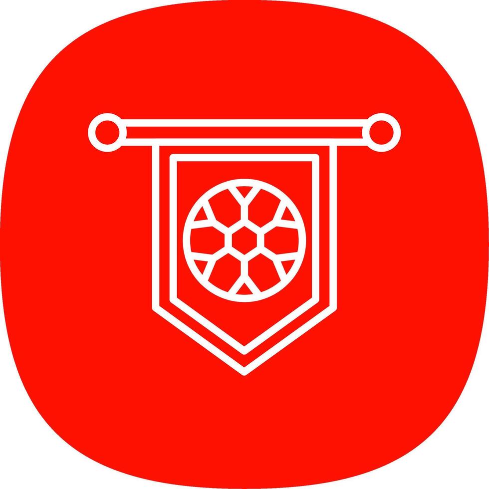 Football Banner Line Curve Icon vector