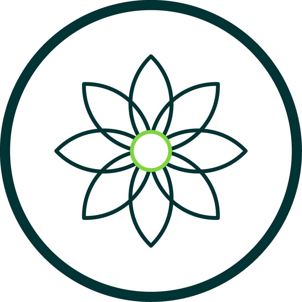 Dandelion Line Circle Icon vector