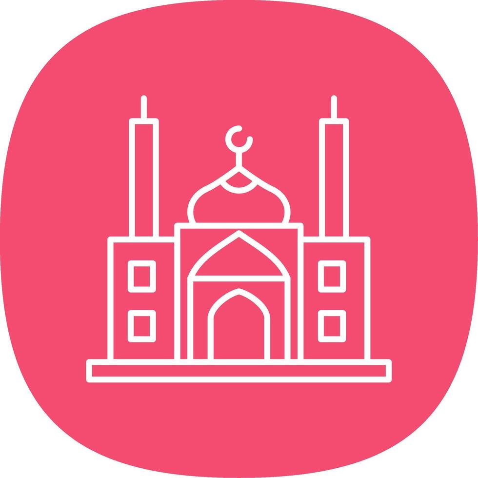 Mosque Line Curve Icon vector