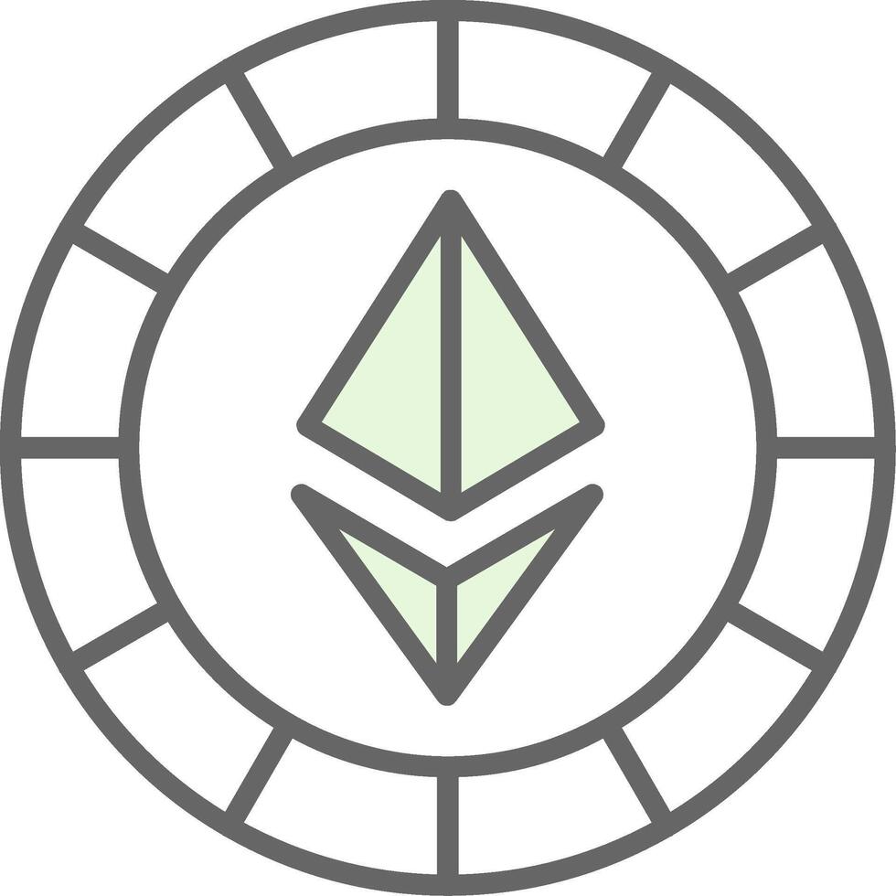 Ethereum Coins Fillay Icon vector