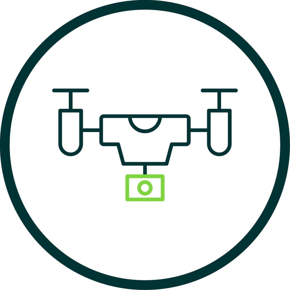 Drone Line Circle Icon vector
