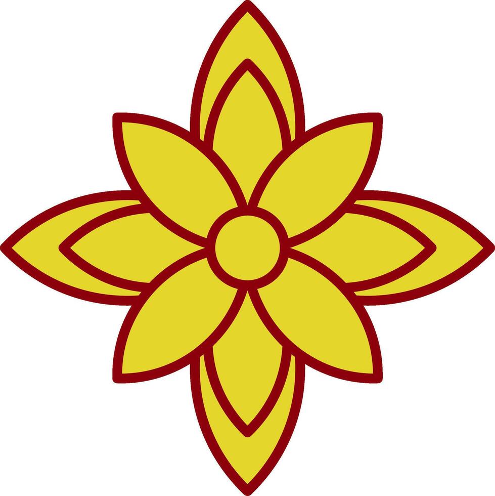 Poinsettia Line Two Color Icon vector