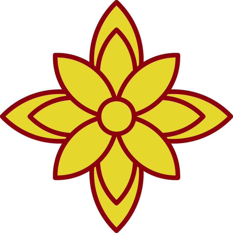 línea de poinsettia icono de dos colores vector