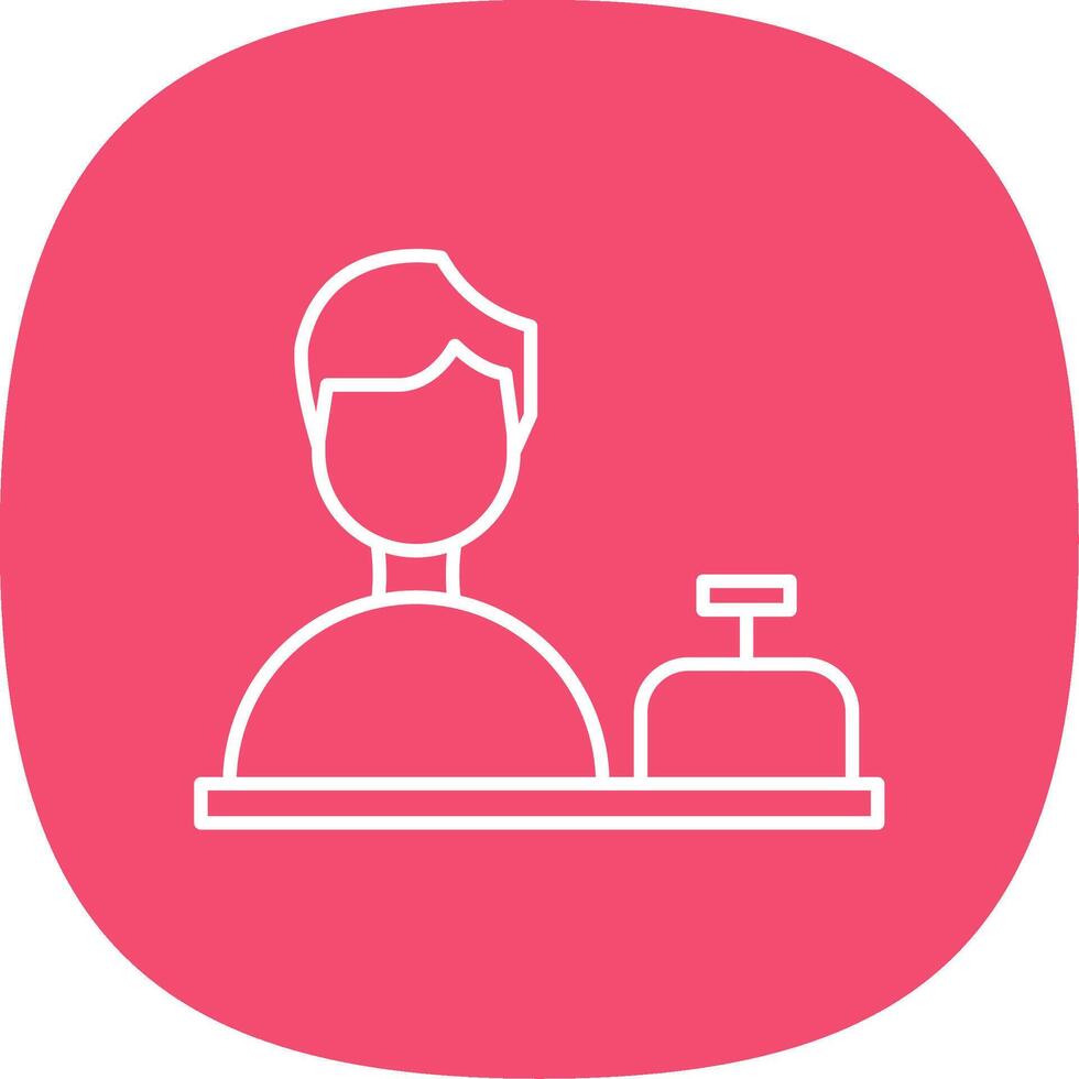 Shop Assistant Line Curve Icon vector