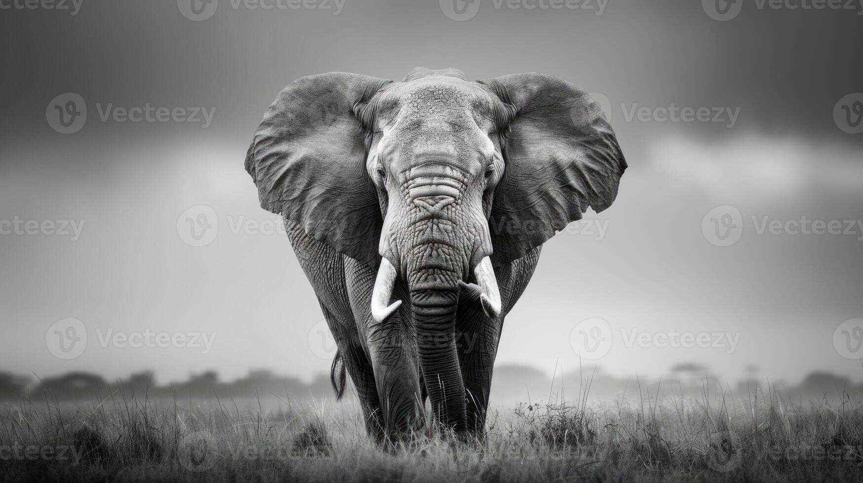 An elephant in the African savannah photo