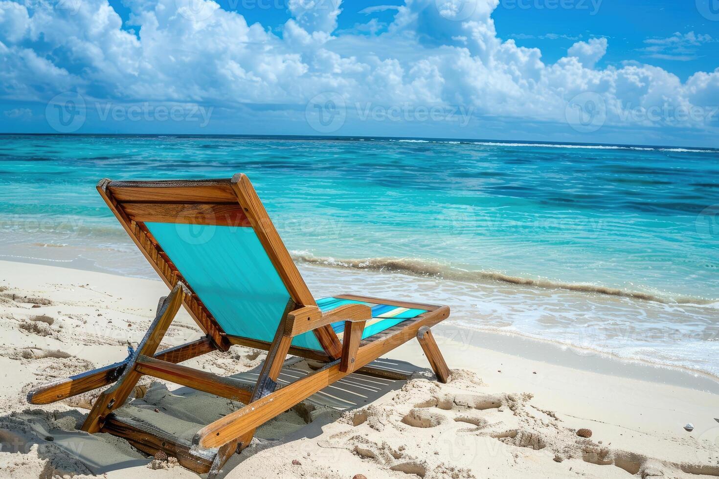 Open book on beach lounger, relaxing on beach vacation photo