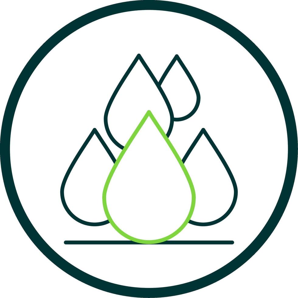 Water Drops Line Circle Icon vector