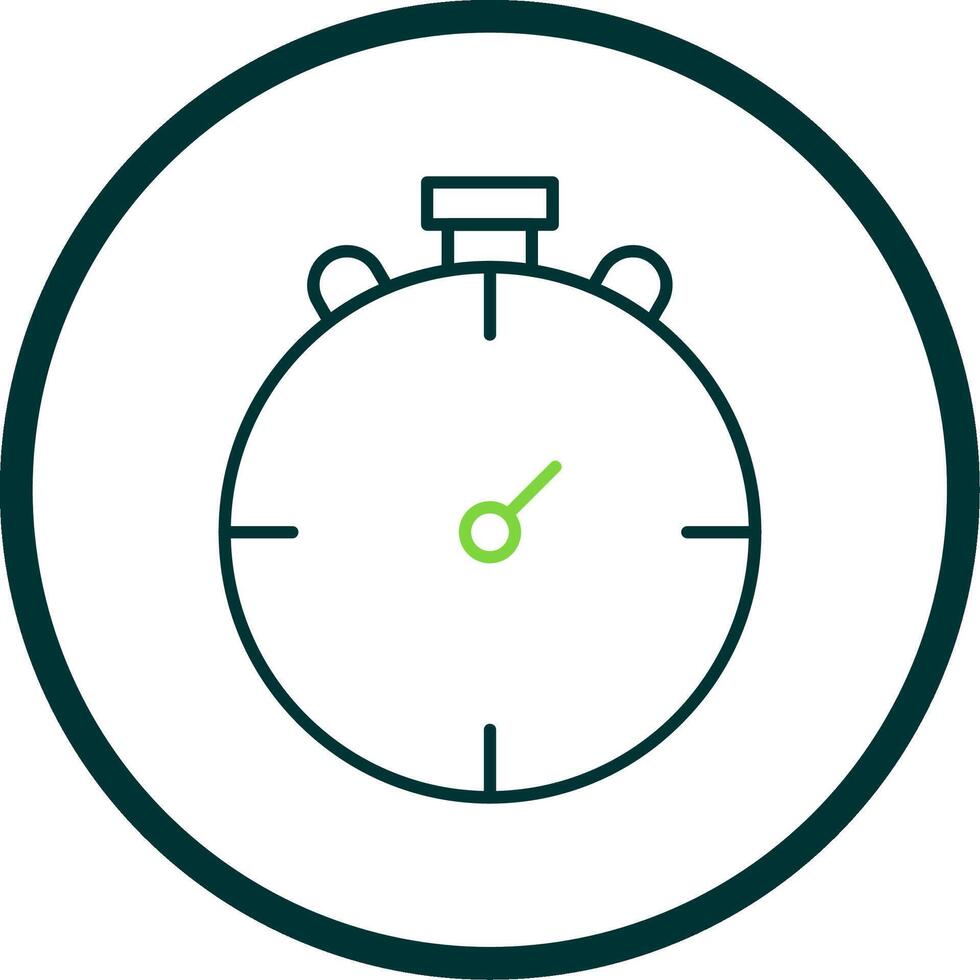 Stop Watch Line Circle Icon vector