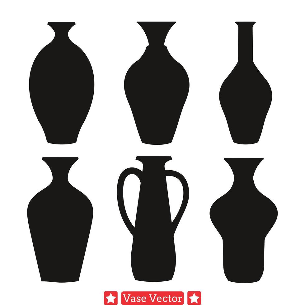 Whimsical Vase Collection Quirky Shapes for Creative Expression vector