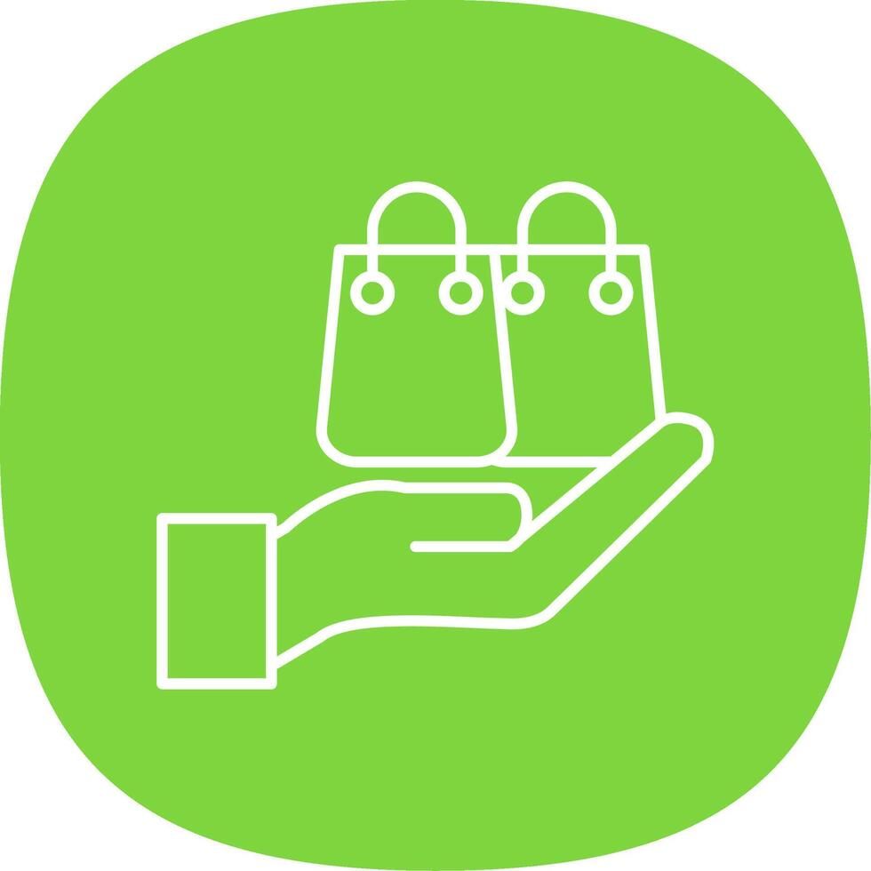 Shopping Bag Line Curve Icon vector