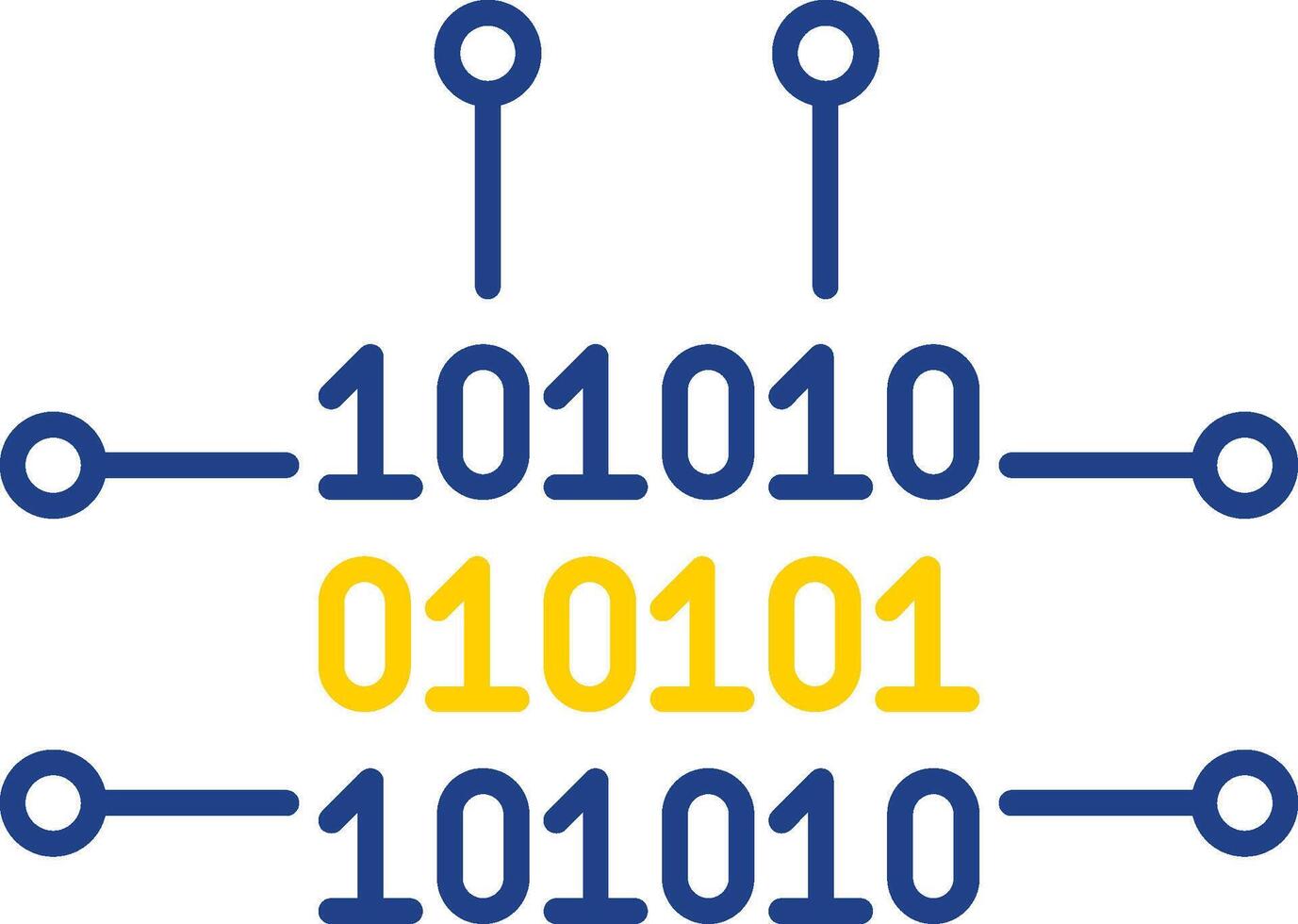 Binary Code Line Two Color Icon vector