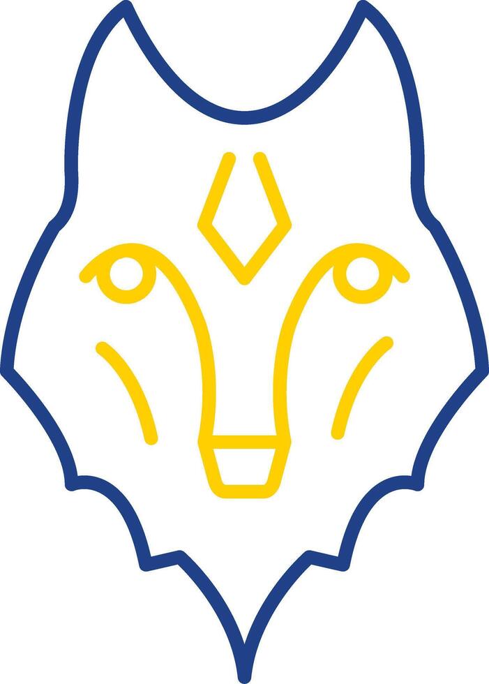 Wolf Line Two Color Icon vector