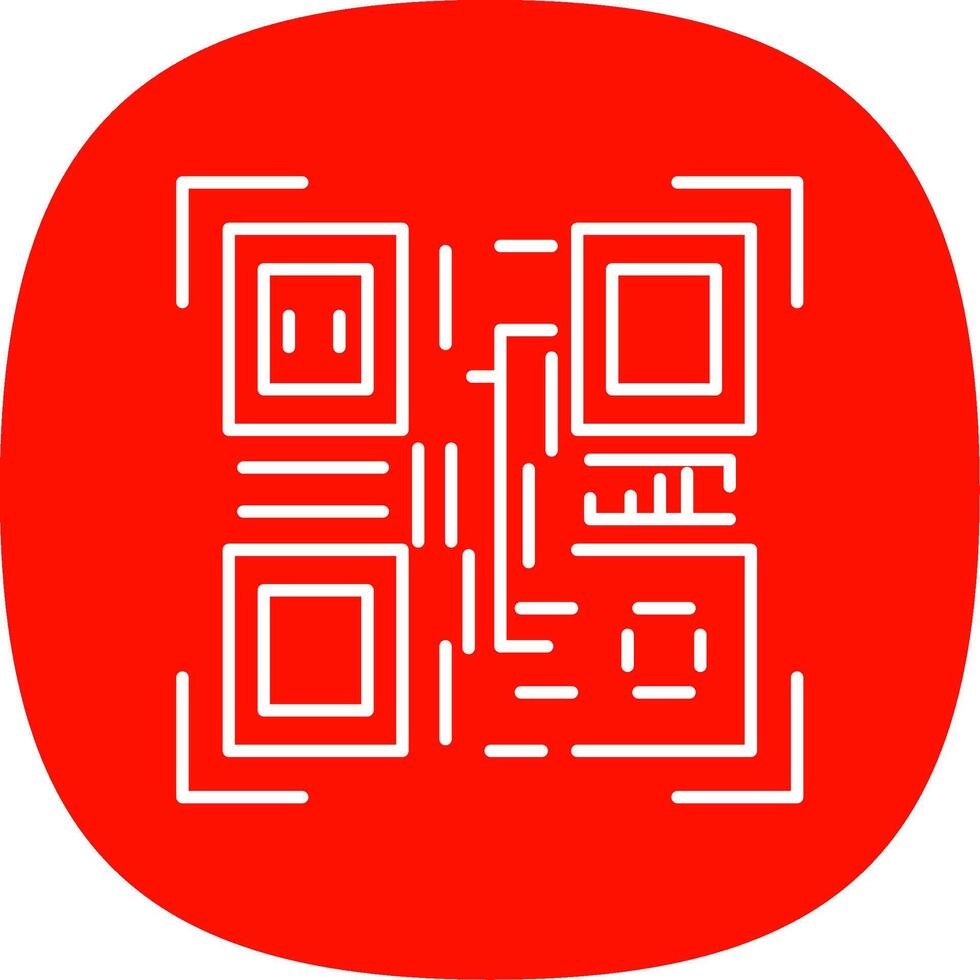 Qr Code Line Curve Icon vector