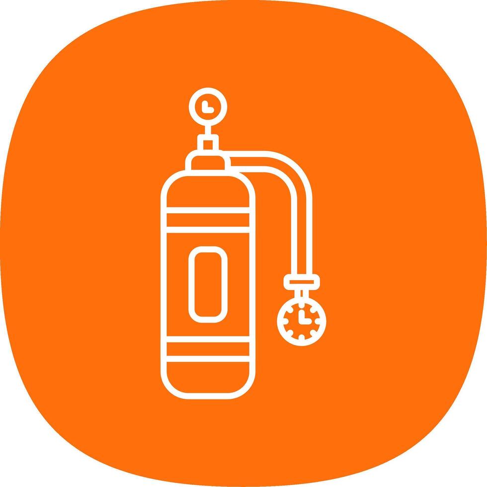 Oxygen Tank Line Curve Icon vector
