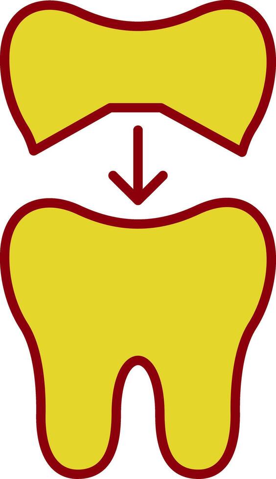 Tooth Cap Line Two Color Icon vector