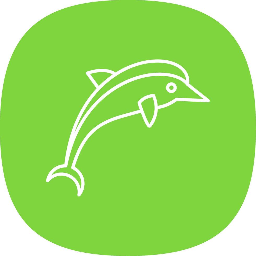 Dolphin Line Curve Icon vector