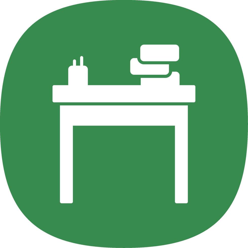 School Desk Line Two Color Icon vector