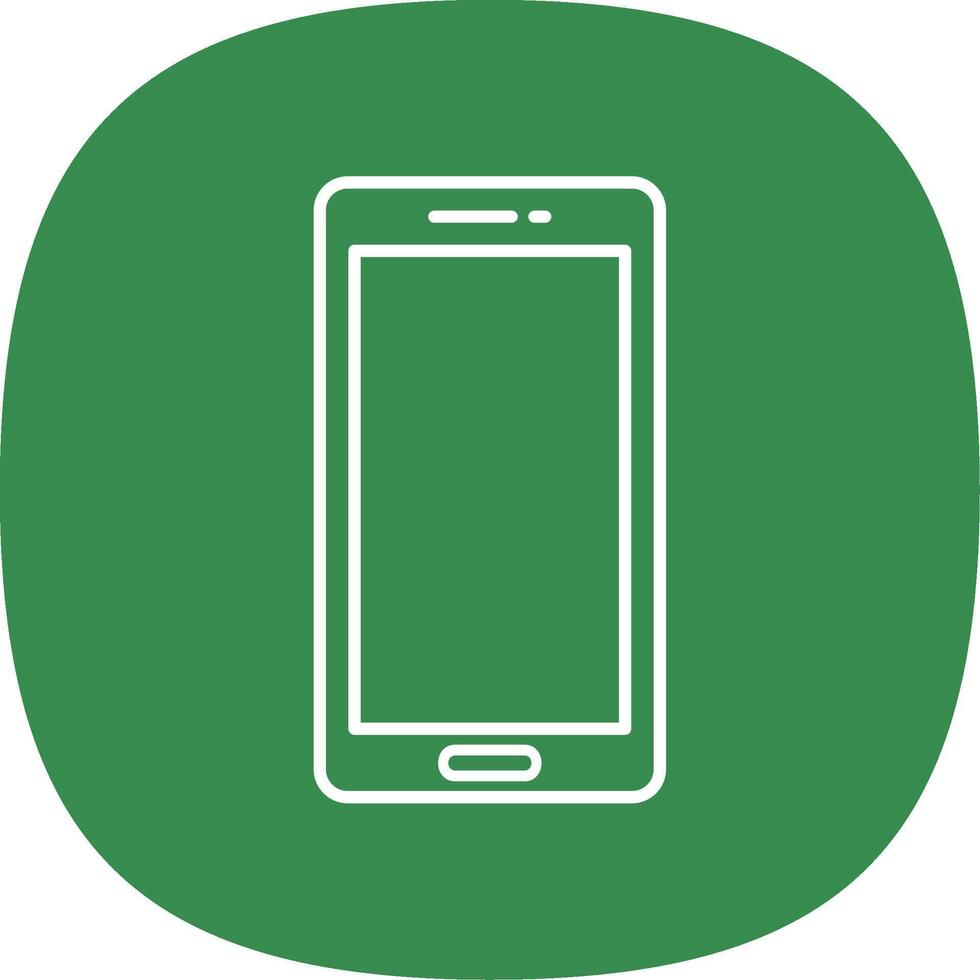 Mobile Phone Line Curve Icon vector