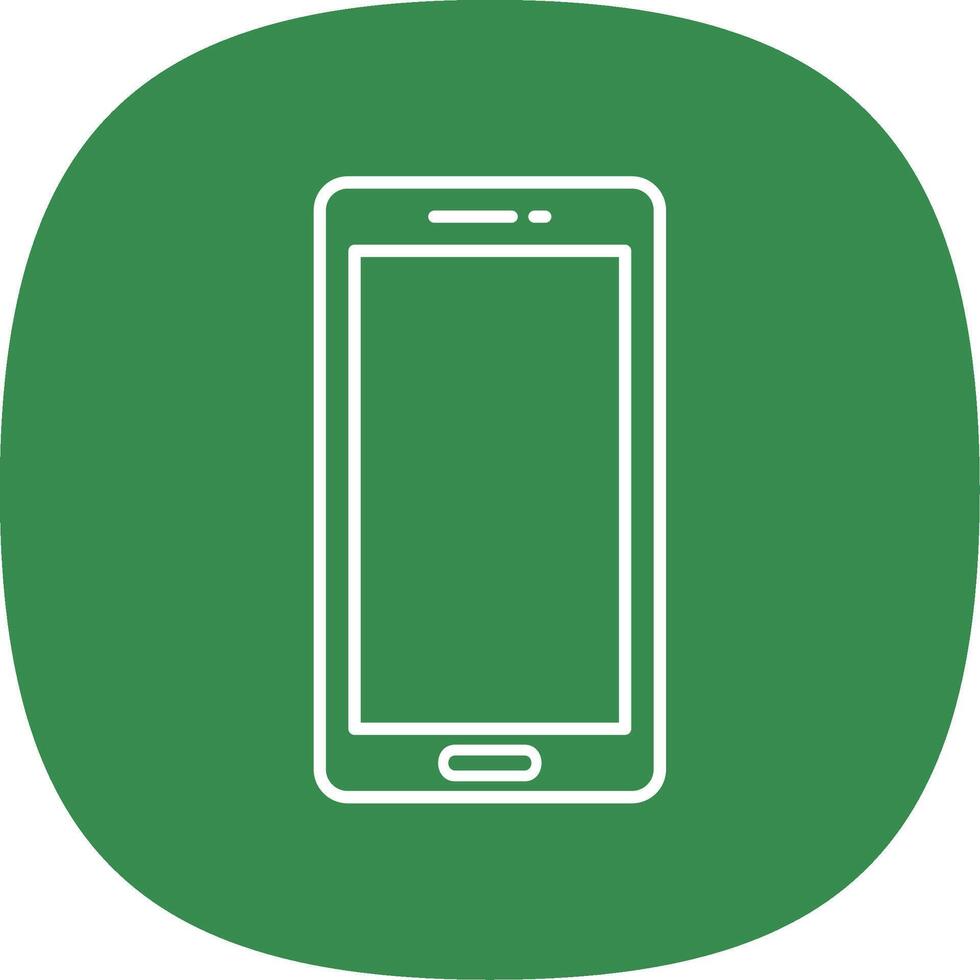 Mobile Phone Line Curve Icon vector