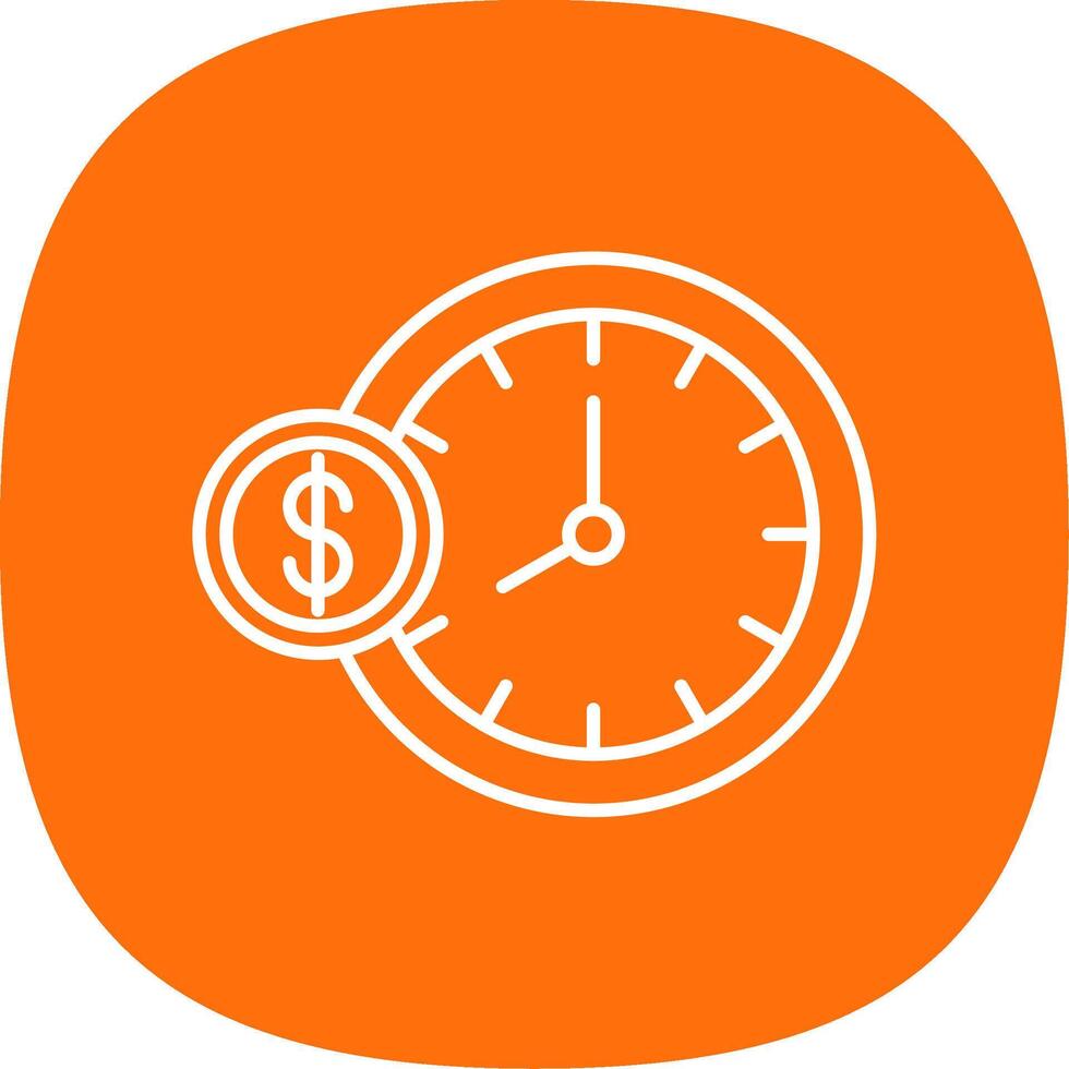 Time Is Money Line Curve Icon vector