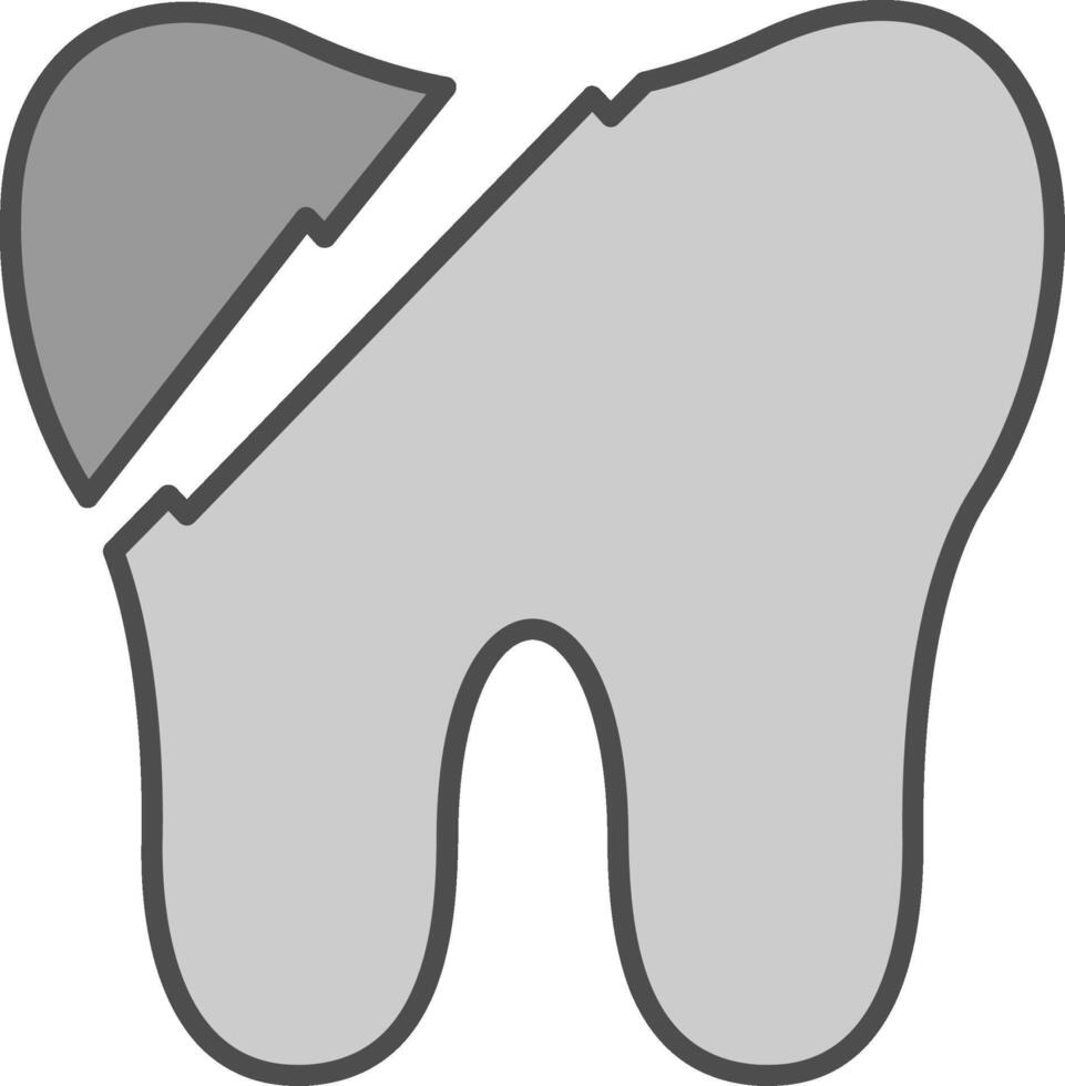 roto diente relleno icono vector