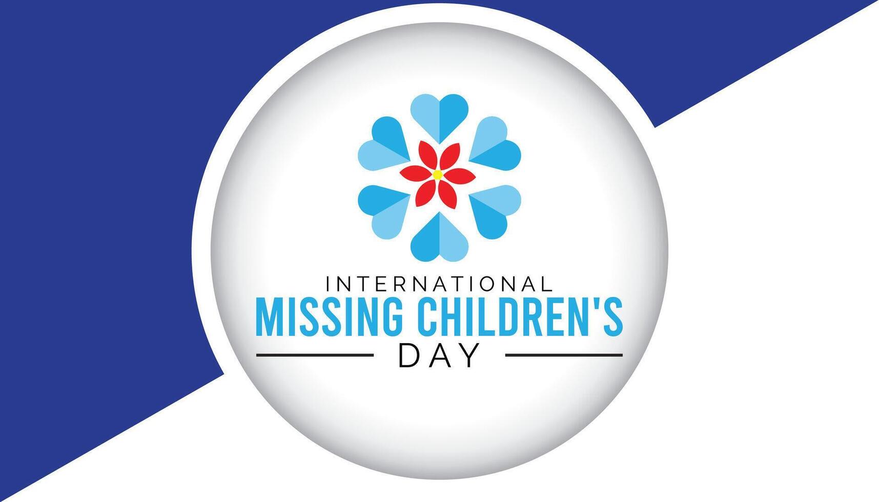 internacional desaparecido para niños día observado cada año en mayo 25 modelo para fondo, bandera, tarjeta, póster con texto inscripción. vector