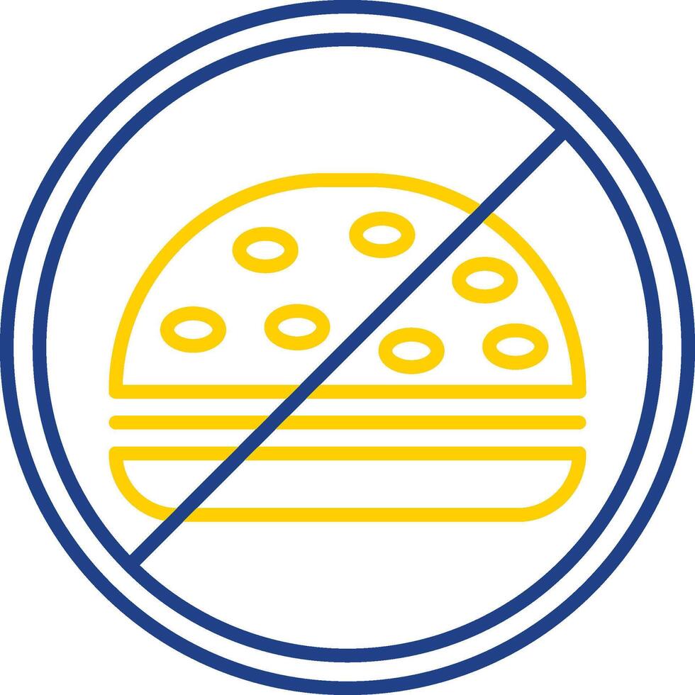 No Food Line Two Color Icon vector