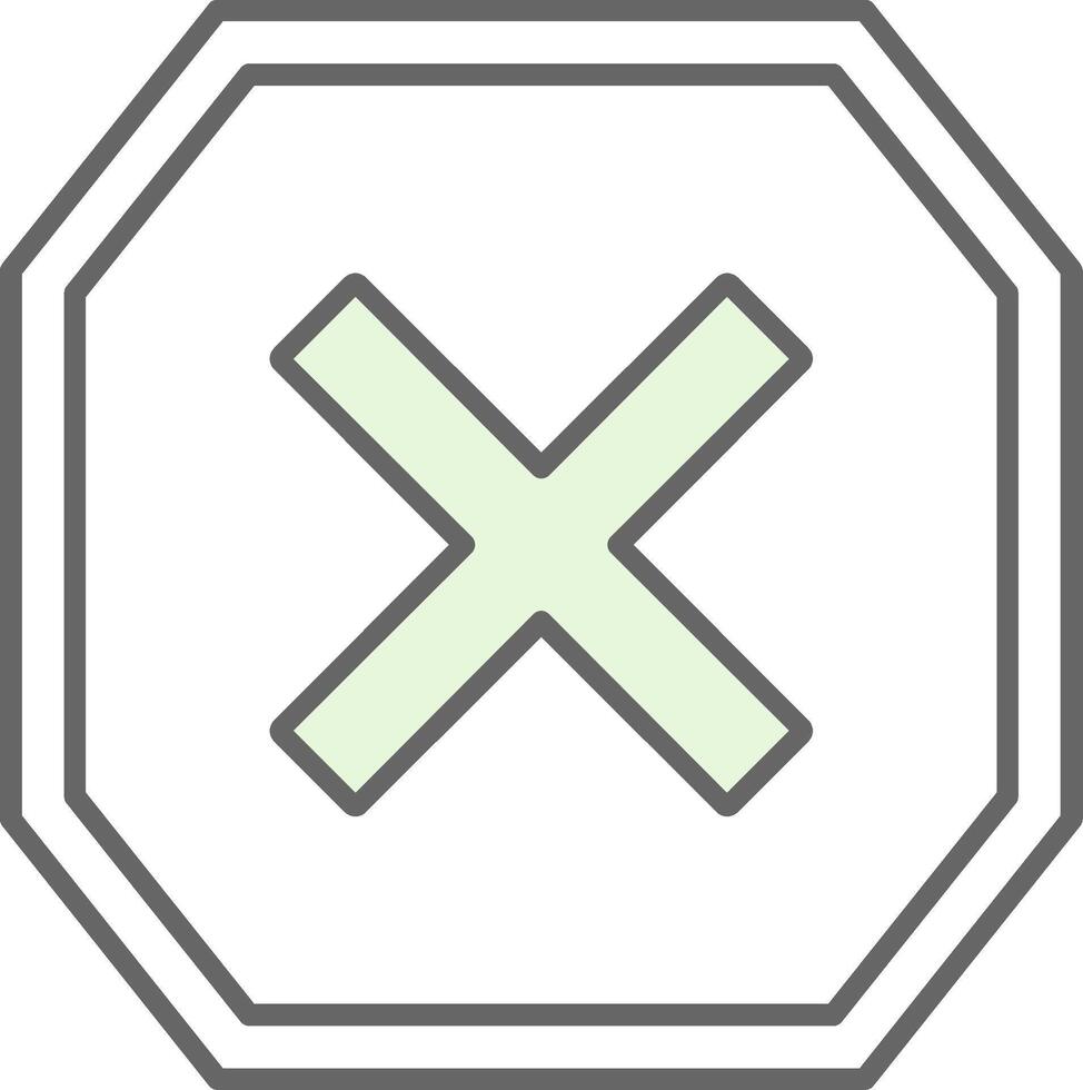 Cross Fillay Icon vector