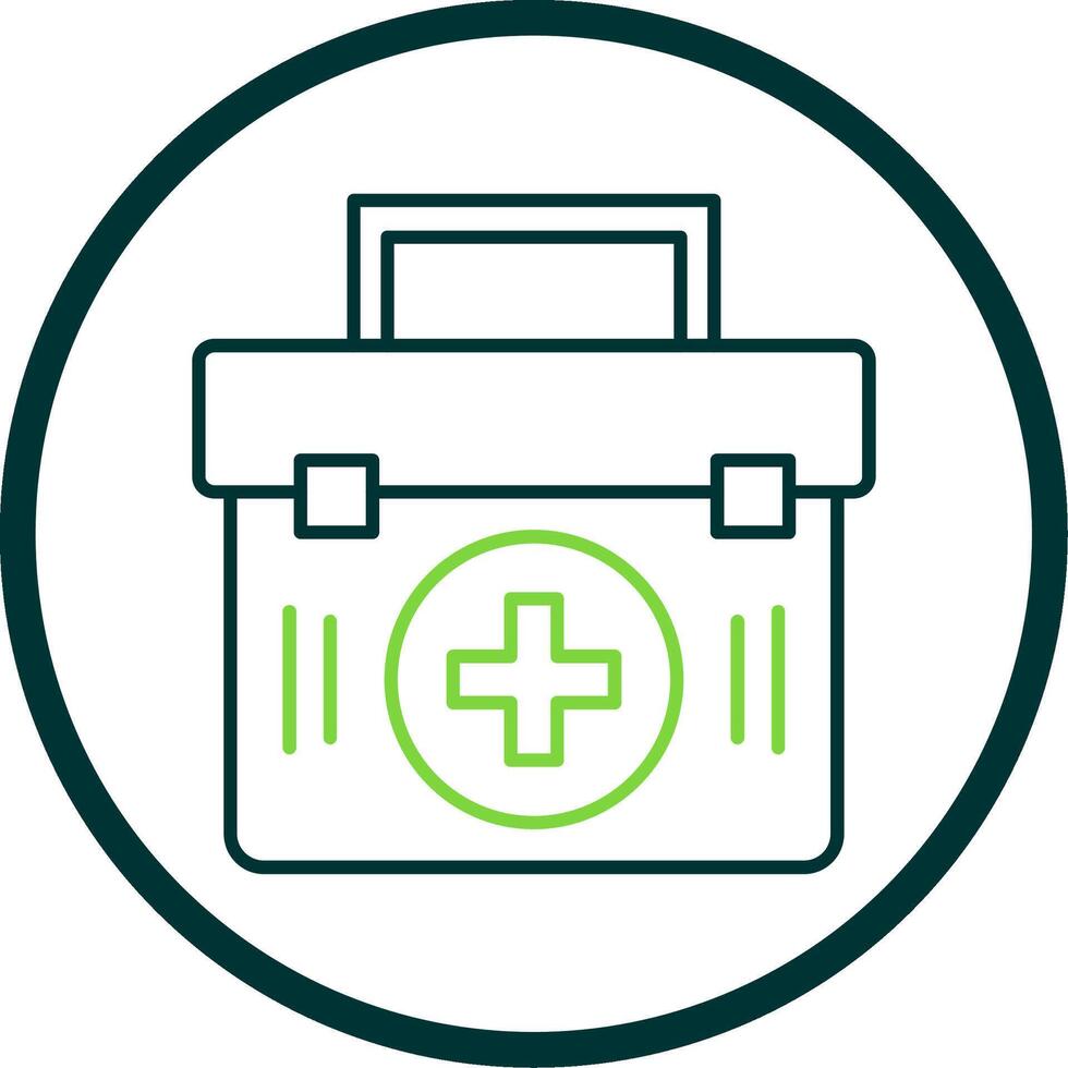 First Aid Kit Line Circle Icon vector